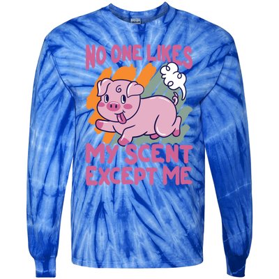 No One Likes My Scent Except Me Funny Farting Pig Funny Gift Tie-Dye Long Sleeve Shirt