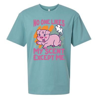 No One Likes My Scent Except Me Funny Farting Pig Funny Gift Sueded Cloud Jersey T-Shirt