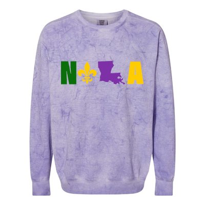 Nola Mardi Gras New Orleans Colorblast Crewneck Sweatshirt