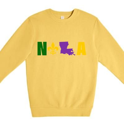 Nola Mardi Gras New Orleans Premium Crewneck Sweatshirt