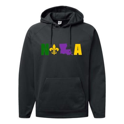 Nola Mardi Gras New Orleans Performance Fleece Hoodie