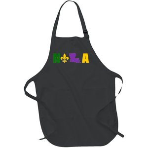 Nola Mardi Gras New Orleans Full-Length Apron With Pockets