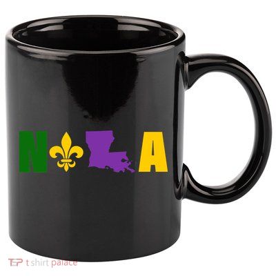Nola Mardi Gras New Orleans 11oz C Handle Ceramic Mug