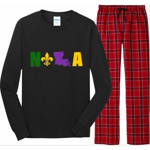 Nola Mardi Gras New Orleans Long Sleeve Pajama Set