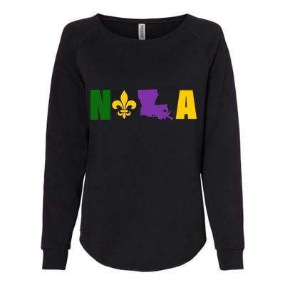 Nola Mardi Gras New Orleans Womens California Wash Sweatshirt