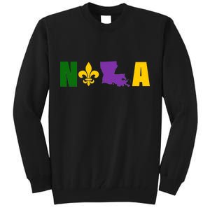 Nola Mardi Gras New Orleans Tall Sweatshirt