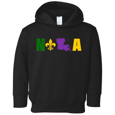Nola Mardi Gras New Orleans Toddler Hoodie