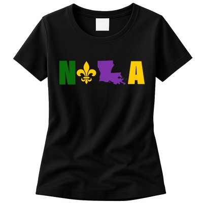 Nola Mardi Gras New Orleans Womens T-Shirt