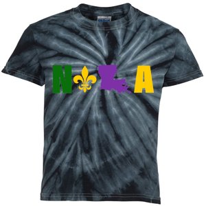 Nola Mardi Gras New Orleans Kids Tie-Dye T-Shirt