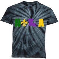 Nola Mardi Gras New Orleans Kids Tie-Dye T-Shirt