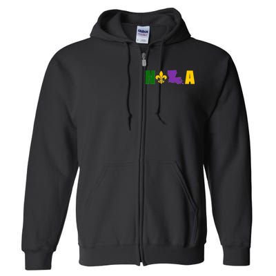 Nola Mardi Gras New Orleans Full Zip Hoodie