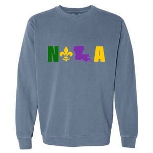 Nola Mardi Gras New Orleans Garment-Dyed Sweatshirt