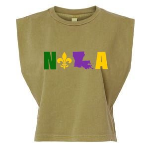 Nola Mardi Gras New Orleans Garment-Dyed Women's Muscle Tee