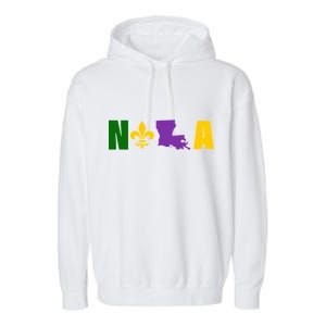 Nola Mardi Gras New Orleans Garment-Dyed Fleece Hoodie