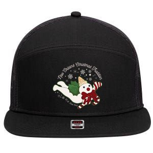 New Orleans Mr Bingle Christmas Tradition Snowmen Christmas 7 Panel Mesh Trucker Snapback Hat