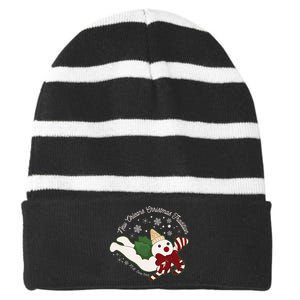 New Orleans Mr Bingle Christmas Tradition Snowmen Christmas Striped Beanie with Solid Band