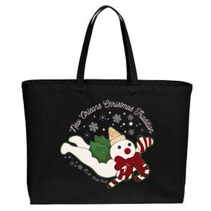 New Orleans Mr Bingle Christmas Tradition Snowmen Christmas Cotton Canvas Jumbo Tote