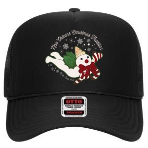 New Orleans Mr Bingle Christmas Tradition Snowmen Christmas High Crown Mesh Back Trucker Hat