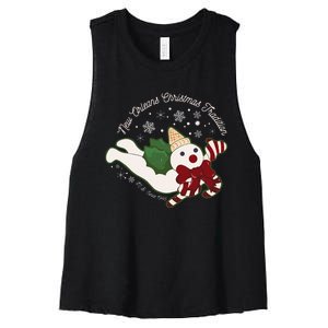 New Orleans Mr Bingle Christmas Tradition Snowmen Christmas Women's Racerback Cropped Tank