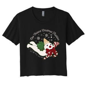 New Orleans Mr Bingle Christmas Tradition Snowmen Christmas Women's Crop Top Tee