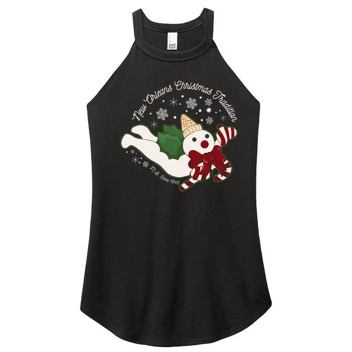 New Orleans Mr Bingle Christmas Tradition Snowmen Christmas Women's Perfect Tri Rocker Tank