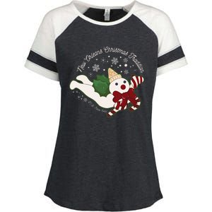 New Orleans Mr Bingle Christmas Tradition Snowmen Christmas Enza Ladies Jersey Colorblock Tee