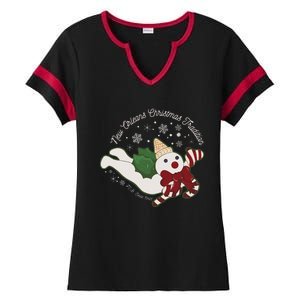 New Orleans Mr Bingle Christmas Tradition Snowmen Christmas Ladies Halftime Notch Neck Tee