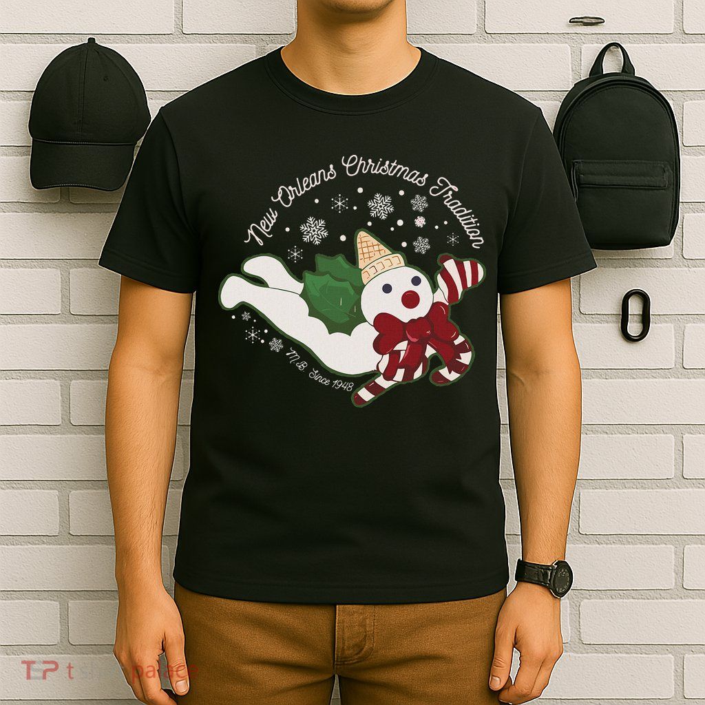 New Orleans Mr Bingle Christmas Tradition Snowmen Christmas T-Shirt