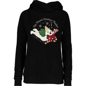 New Orleans Mr Bingle Christmas Tradition Snowmen Christmas Womens Funnel Neck Pullover Hood