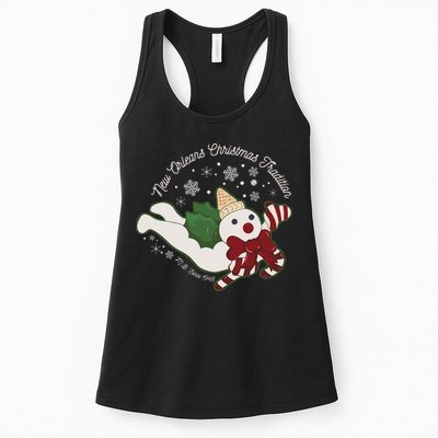 New Orleans Mr Bingle Christmas Tradition Snowmen Christmas Womens Tank Top