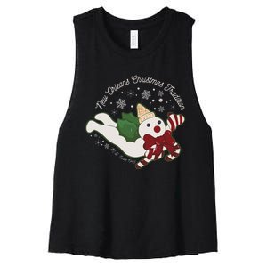 New Orleans Mr Bingle Christmas Tradition Snowmen Christmas Women's Racerback Cropped Tank