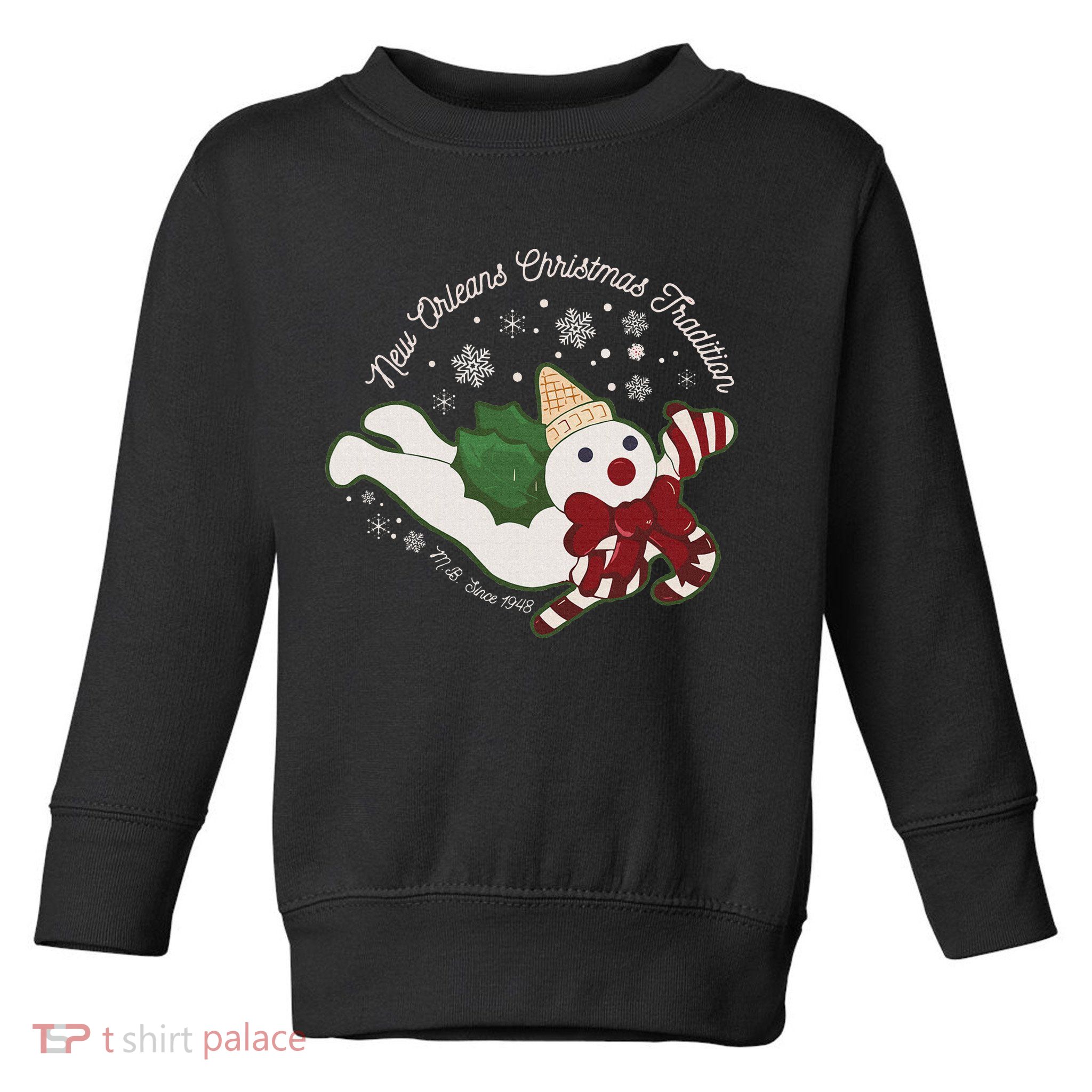 New Orleans Mr Bingle Christmas Tradition Snowmen Christmas Toddler Sweatshirt