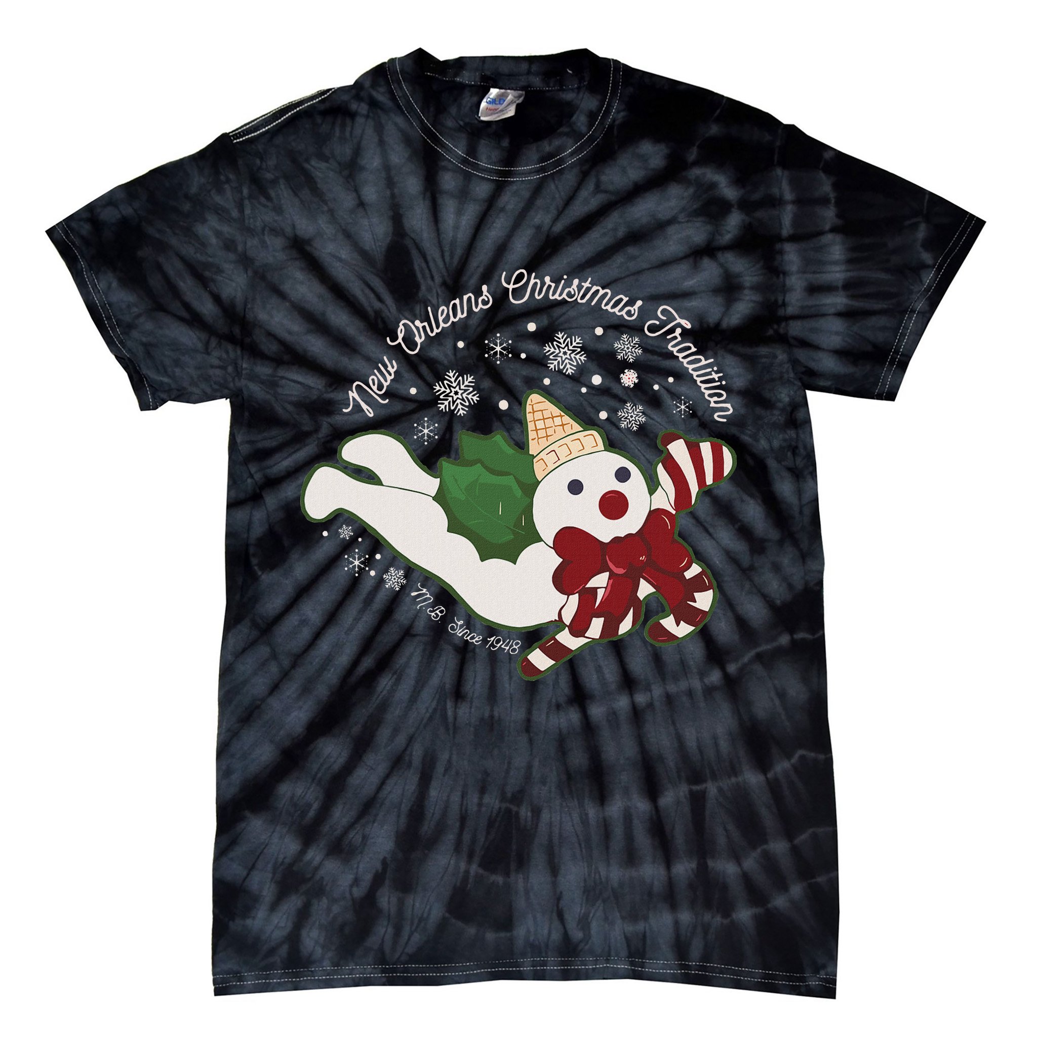 New Orleans Mr Bingle Christmas Tradition Snowmen Christmas Tie-Dye T-Shirt