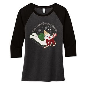 New Orleans Mr Bingle Christmas Tradition Snowmen Christmas Women's Tri-Blend 3/4-Sleeve Raglan Shirt