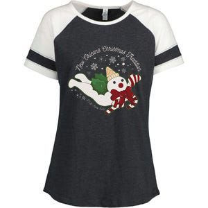 New Orleans Mr Bingle Christmas Tradition Snowmen Christmas Enza Ladies Jersey Colorblock Tee