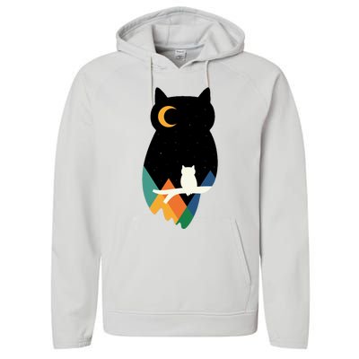 Night Owl Moon Pyramid Performance Fleece Hoodie