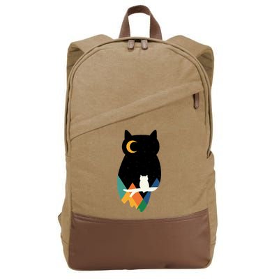 Night Owl Moon Pyramid Cotton Canvas Backpack