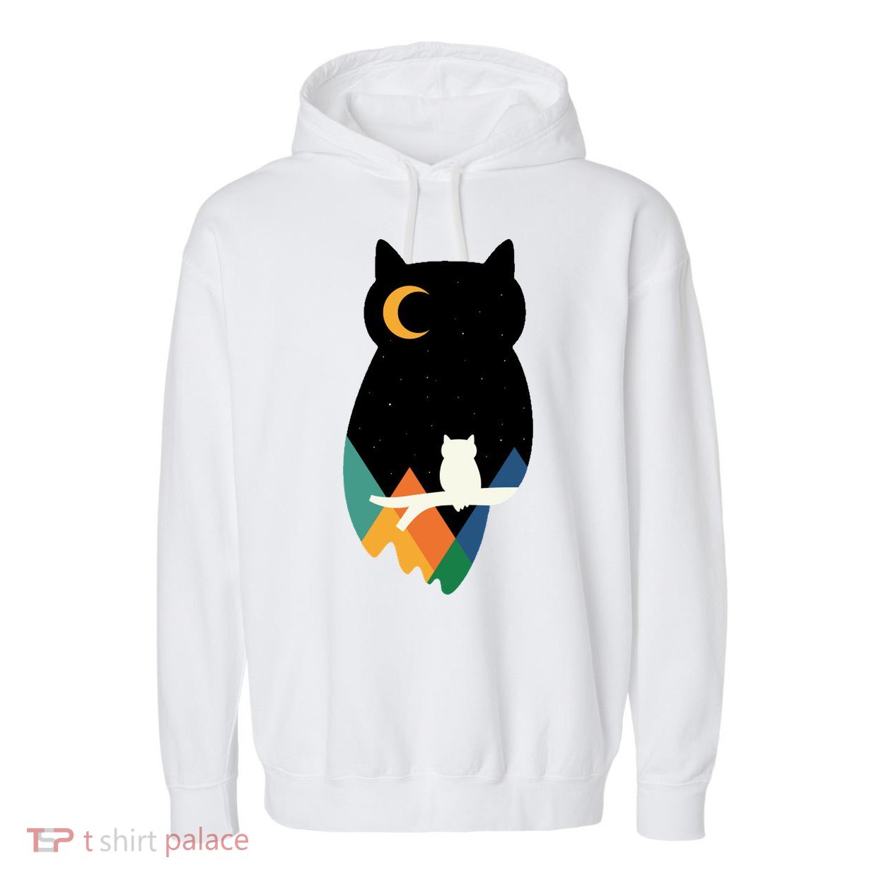Night Owl Moon Pyramid Garment-Dyed Fleece Hoodie