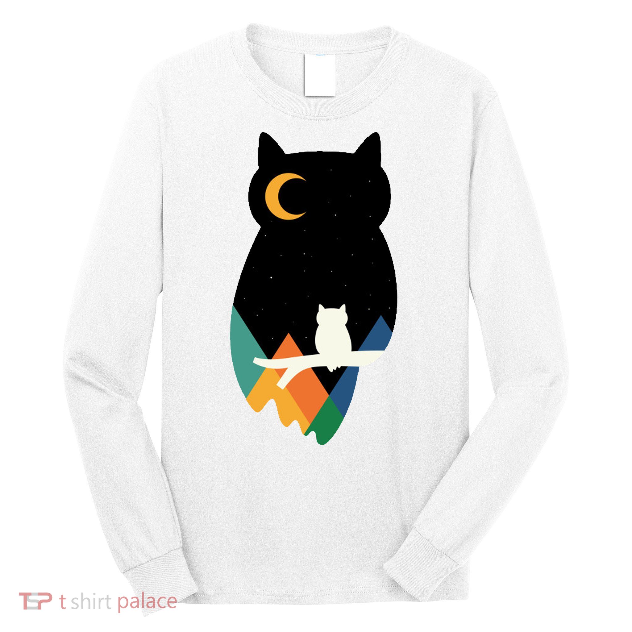 Night Owl Moon Pyramid Long Sleeve Shirt