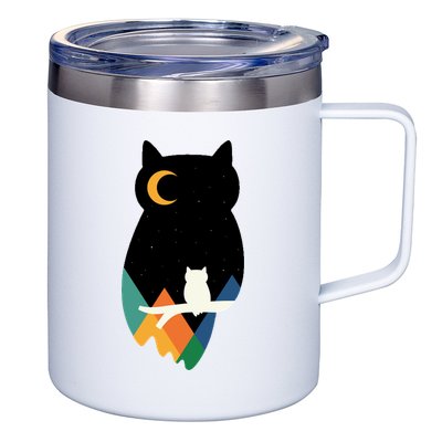 Night Owl Moon Pyramid 12oz Stainless Steel Coffee Mug