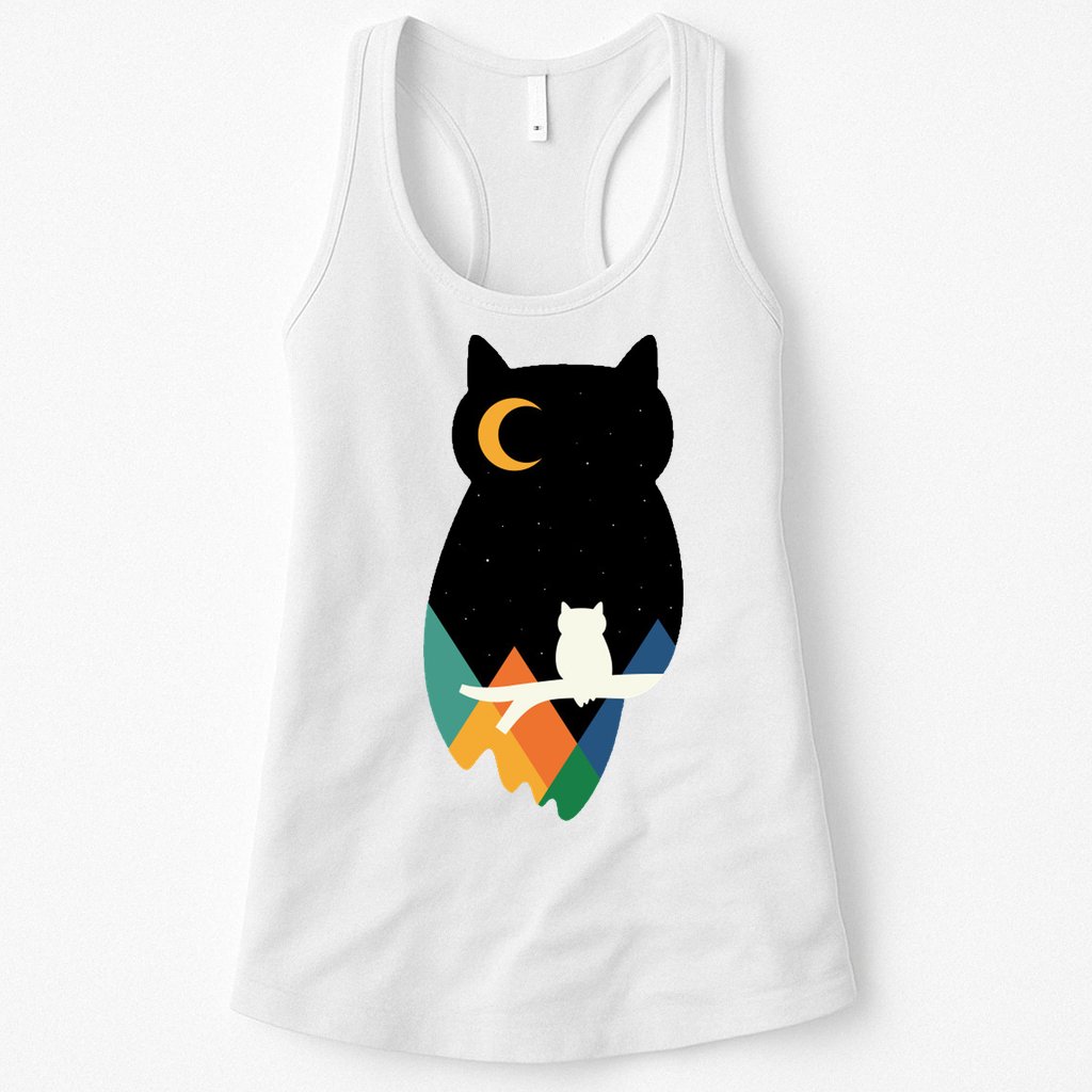 Night Owl Moon Pyramid Womens Tank Top