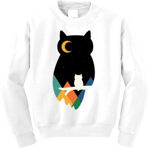 Night Owl Moon Pyramid Kids Sweatshirt