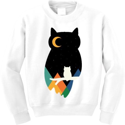 Night Owl Moon Pyramid Kids Sweatshirt