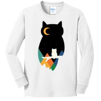 Night Owl Moon Pyramid Kids Long Sleeve Shirt