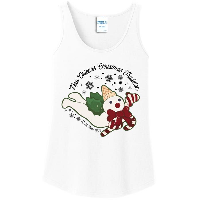 New Orleans Mr Bingle Christmas Tradition Snowmen Christmas Ladies Essential Tank