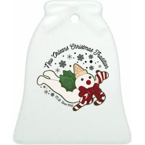 New Orleans Mr Bingle Christmas Tradition Snowmen Christmas Ceramic Bell Ornament