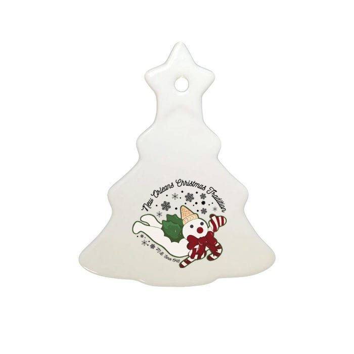 New Orleans Mr Bingle Christmas Tradition Snowmen Christmas Ceramic Tree Ornament