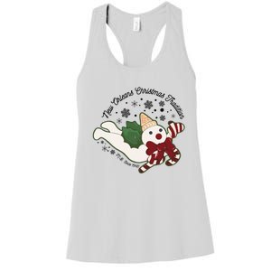 New Orleans Mr Bingle Christmas Tradition Snowmen Christmas Women's Racerback Tank