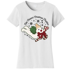 New Orleans Mr Bingle Christmas Tradition Snowmen Christmas Women's T-Shirt