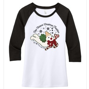 New Orleans Mr Bingle Christmas Tradition Snowmen Christmas Women's Tri-Blend 3/4-Sleeve Raglan Shirt